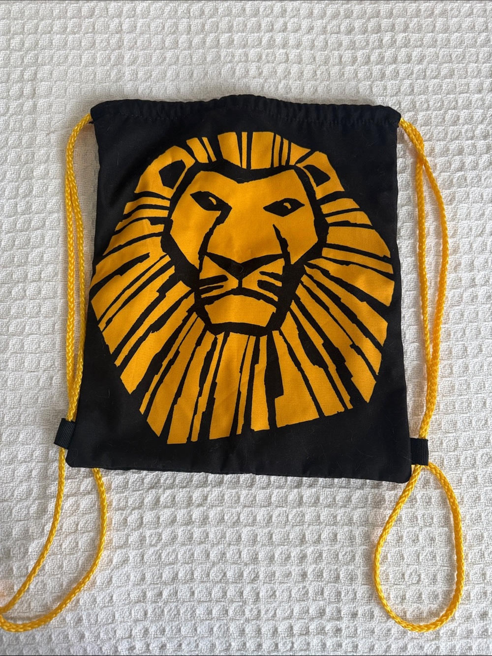 Lion King Broadway Kids Black & Yellow Lion Drawstring Backpack